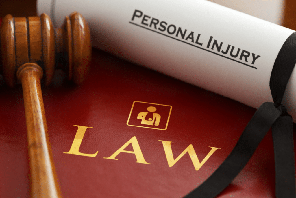 personal injury law on top of a gavel