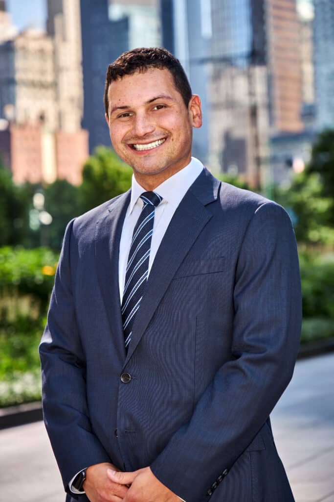 Benjamin Rabinowitz outside Shulman & Hill's Manhattan office