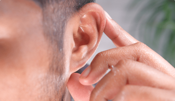 a close-up of a person's ear