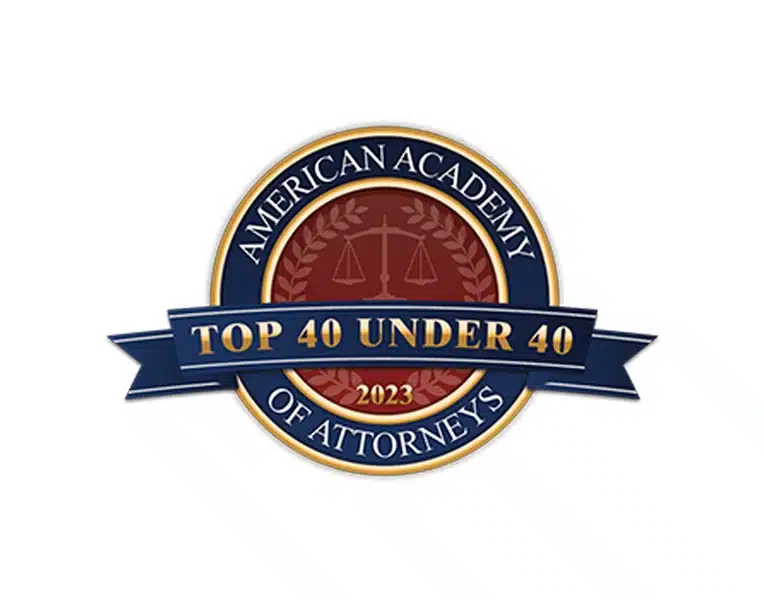 American Academy of Attorneys Top 40 Under 40 badge