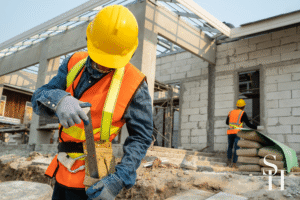 Construction workers on a site