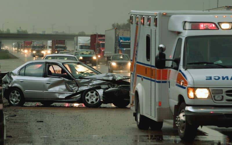 Car Accident on the busy Street of Manhattan