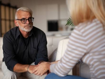 An older man sits down with his adult daughter to determine who can file a wrongful death claim in New York.